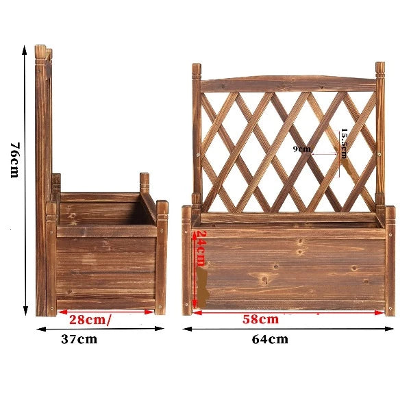 Jardinière avec treillis dimensions